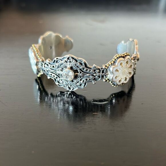 Mars and Valentine Vintage Cuff Bracelet 925 - Picture 1 of 8